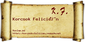 Korcsok Felicián névjegykártya